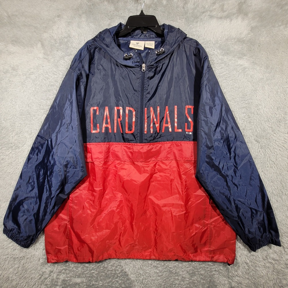 Fanatics Cardinals Pullover Rain Jacket 2XL‎ Mens MLB Red Blue Windbreaker